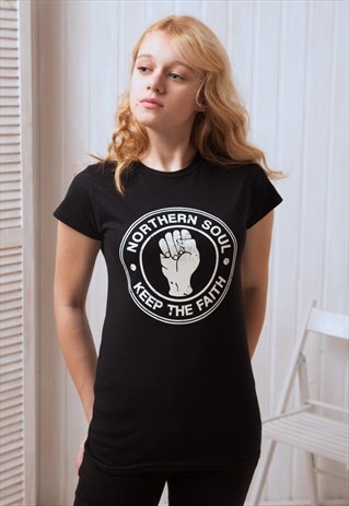 NORTHERN SOUL SHIRT - DISTRESSED BURNOUT RETRO PRINT T SHIRT