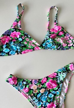 Y2K Vintage Deadstock Floral Print Bikini Set