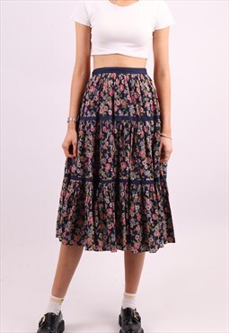 Vintage Unbranded Floral Maxi Skirt in Multicolour