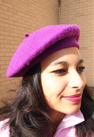 PURPLE GRAPE WOOL BERET