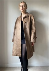 Vintage Brown/Tan Mohair Wool Overcoat Size S/M