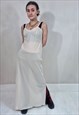 Vintage 80's Sheer Cream Full Length Slip Dress