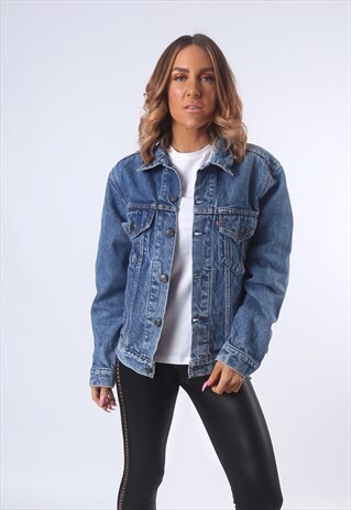 LEVIS DENIM JACKET OVERSIZED FITTED UK 14 (B53C)