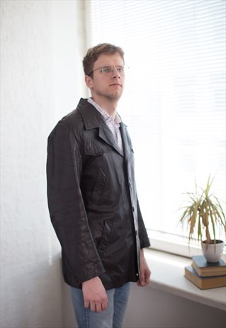 VINTAGE 70'S LEATHER JACKET IN BROWN
