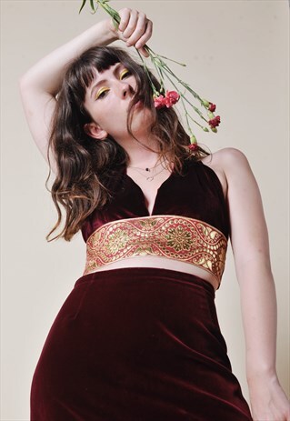 BURGUNDY VELVET BRALETTE