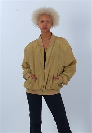 VINTAGE DHAGA 1980'S SILK BOMBER JACKET