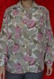 VINTAGE BLOUSE FLOWERS PINK M T628