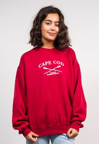 VINTAGE 90'S RED CAPE COD USA SWEATSHIRT