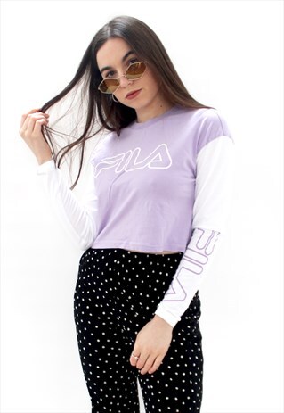 90'S RETRO PURPLE & WHITE CROP TOP