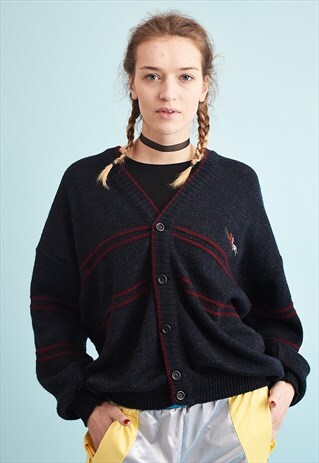 90'S RETRO OVERSIZED SLOUCHY JAZZY DADS KNIT CARDIGAN