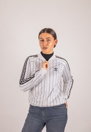 ADIDAS STRIPED TRACK JACKET IN BLACK & WHITE