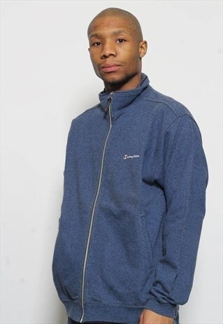 VINTAGE CHAMPION LOGO FULL ZIP SWEATSHIRT GREY