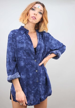 VINTAGE 80S 90S OVERSIZED LONG SLEEVE PATTERNED SHIRT