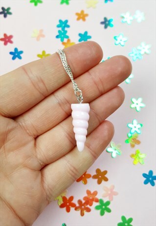 UNICORN HORN PINK NECKLACE