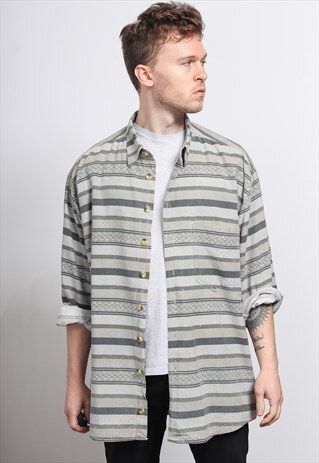 VINTAGE AZTEC PATTERNED SHIRT