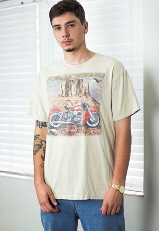 VINTAGE HARLEY DAVIDSON T-SHIRT LOG 90S L 8.5
