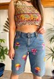 RE-WORKED PAINTED FESTIVAL MUSHROOM HIGH WAISTED SHORTS - S/