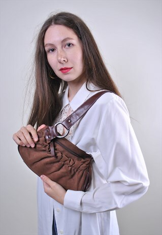 80S BROWN WOMAN CASUAL SHOULDER MINI BAG