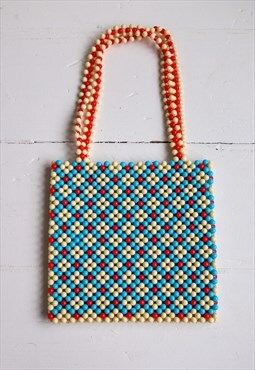 Vintage 60s Beaded Bag in Multi Coloured