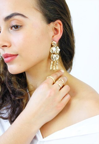 GOLD PEARL DROP DANGLE EARRINGS