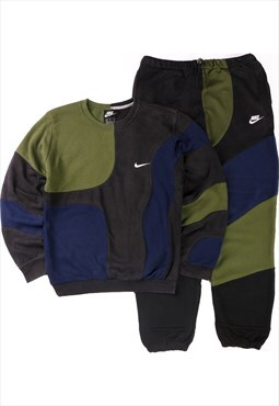 Vintage Nike 90's Wavy Patchwork Sweatshirt Joggers Co-ord S