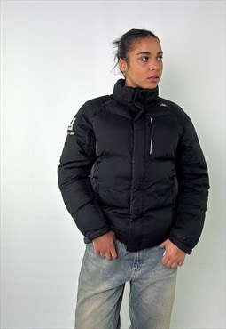Black y2ks Kappa Puffer Jacket Coat