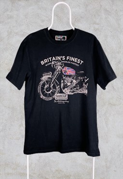 Barbour Black T-Shirt Graphic Britain's Finest XL