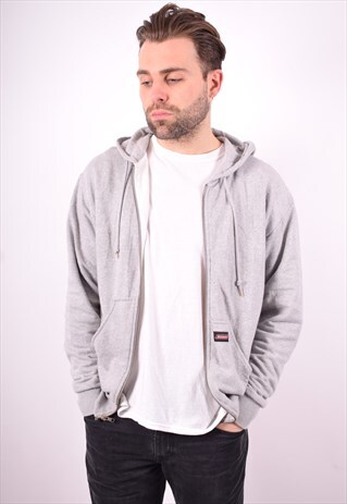 DICKIES MENS VINTAGE HOODIE JACKET MEDIUM GREY 90'S