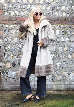 Revival Coat in Blond & Beige Faux Fur from Lister Minquila