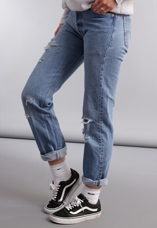 VINTAGE LEVI'S 501 RIPPED MOM JEANS FB22