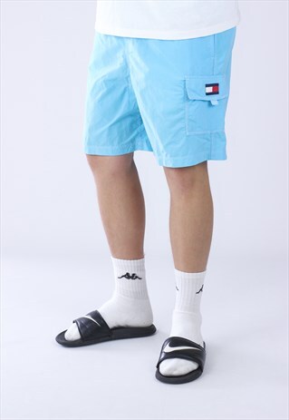 VINTAGE MENS TOMMY HILFIGER BEACH SWIM LOGO SHORTS