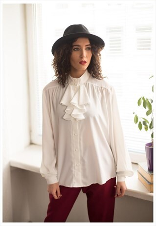 VINTAGE 90'S CREAM DOUBLE BREASTED SHIRT