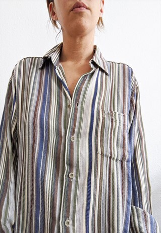 VINTAGE MENS MISSONI SPORT STRIPED SHIRT