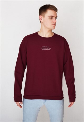 BURGUNDY LOCATION (WHITE) SWEATSHIRT