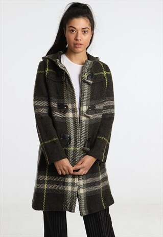 90S BURBERRY CHECK DUFFLE COAT