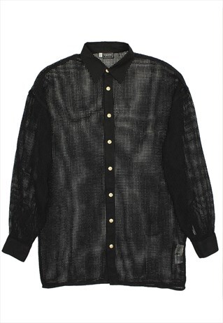 VINTAGE VERSUS VERSACE BLACK PERFORATED SHIRT