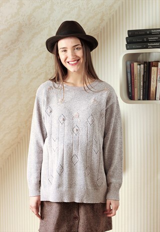 LIGHT PINK GLITTERY KNITTED JUMPER