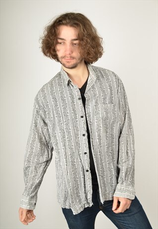 VINTAGE ABSTRACT CRAZY FESTIVAL PATTERNED SHIRT