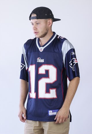 MENS VINTAGE REEBOK PATRIOTS NFL TOM BRADY JERSEY SHIRT TOP