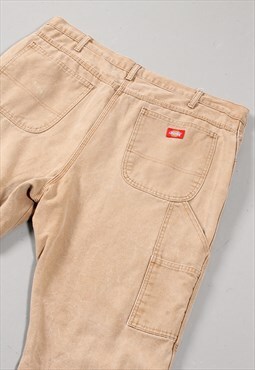 Vintage Dickies Denim Jeans in Beige Carpenter Trousers W40