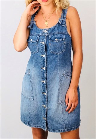 VINTAGE 90S BUTTON UP DENIM DRESS