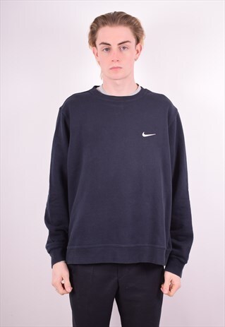 NIKE MENS VINTAGE SWEATSHIRT JUMPER XL NAVY BLUE 90S