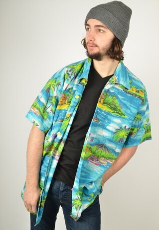 VINTAGE HAWAIIAN PATTERNED FESTIVAL SHIRT