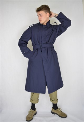 VINTAGE BLUE OVERSIZE CLASSIC TRENCH COAT