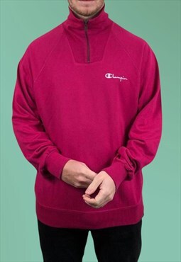 Vintage Pink Sweatshirt Vintage Quarter Zip Sweatshirt 