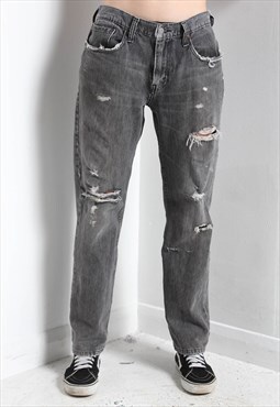 Vintage Levis Distressed Straight Leg Jeans Black