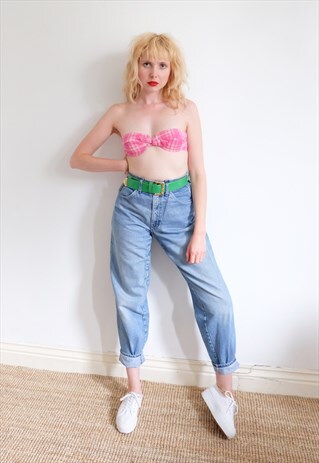 VINTAGE 80S ARMANI BLUE HIGH WAISTED MOM JEANS