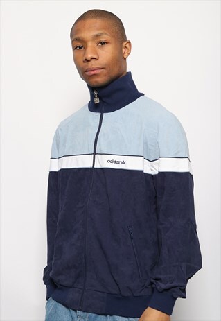 VINTAGE ADIDAS LOGO TRACK JACKET BLUE