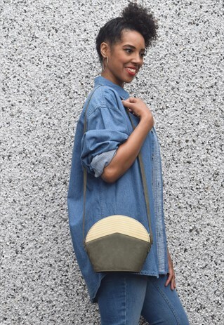 VINTAGE GREEN SUEDE BAG