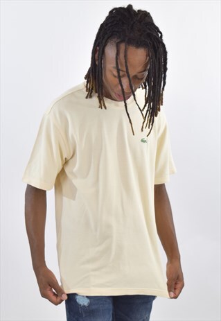 VINTAGE BEIGE LACOSTE 90S SPORTS T SHIRT